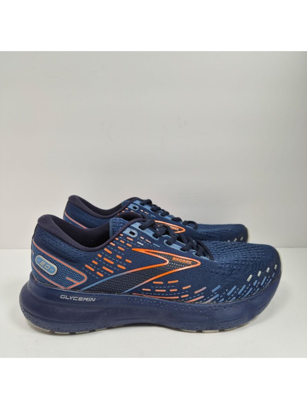 Brooks Glycerin 20 Men's Navy & Orange Running Shoes US Size 9B